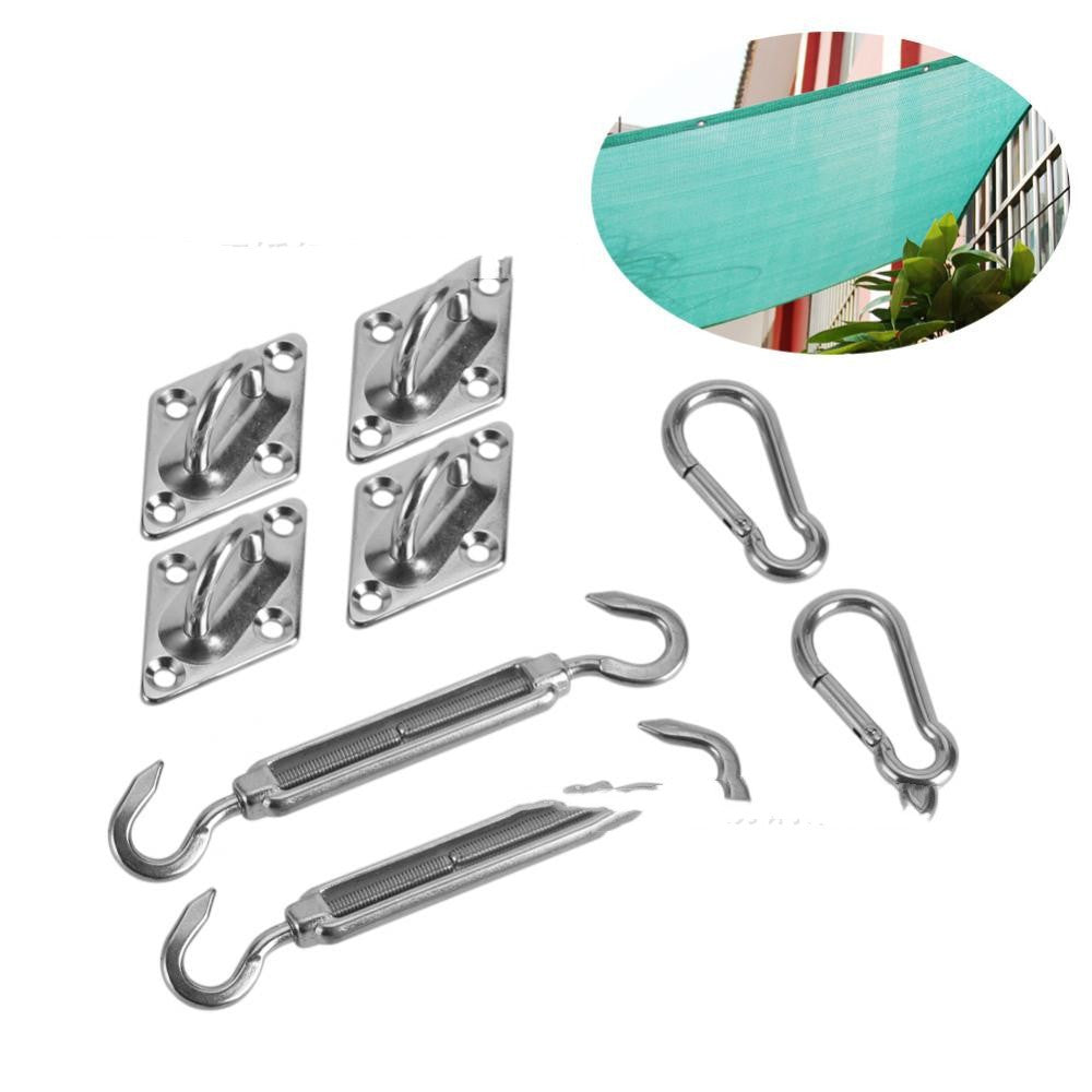 8Pcs Acier inoxydable Silver Shade Shade Shade Canopy Fixation Accessoires Kit Accessoire Safety Sun