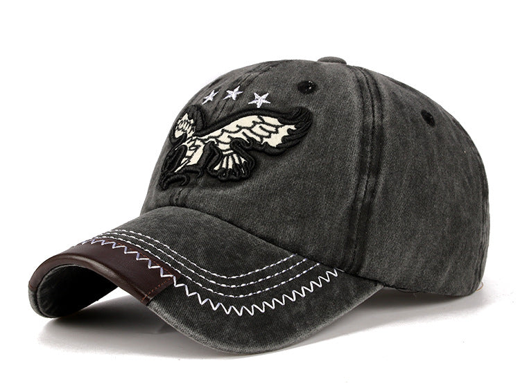Vieille Cowboy lavé Casquette de baseball Brodée Casual Curvetail