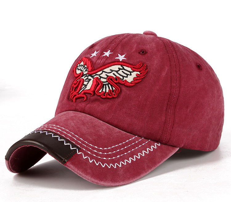 Vieille Cowboy lavé Casquette de baseball Brodée Casual Curvetail