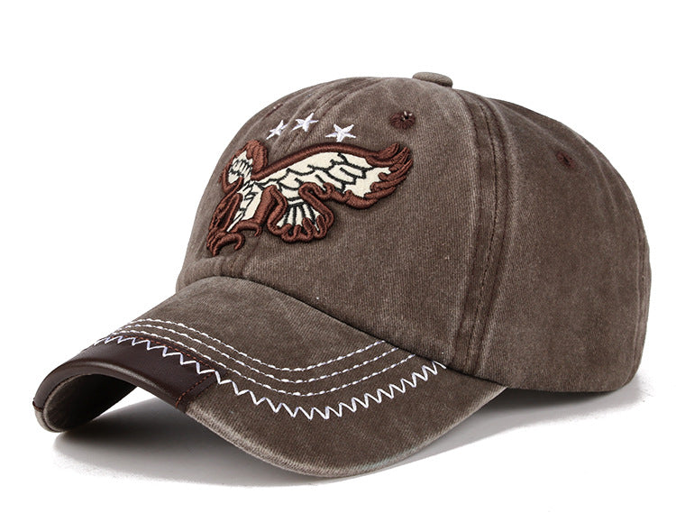 Vieille Cowboy lavé Casquette de baseball Brodée Casual Curvetail