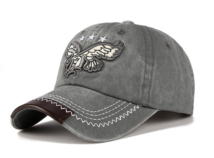 Vieille Cowboy lavé Casquette de baseball Brodée Casual Curvetail