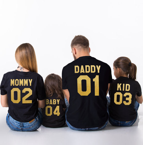T-shirt à manches courtes de la famille des parents-enfants