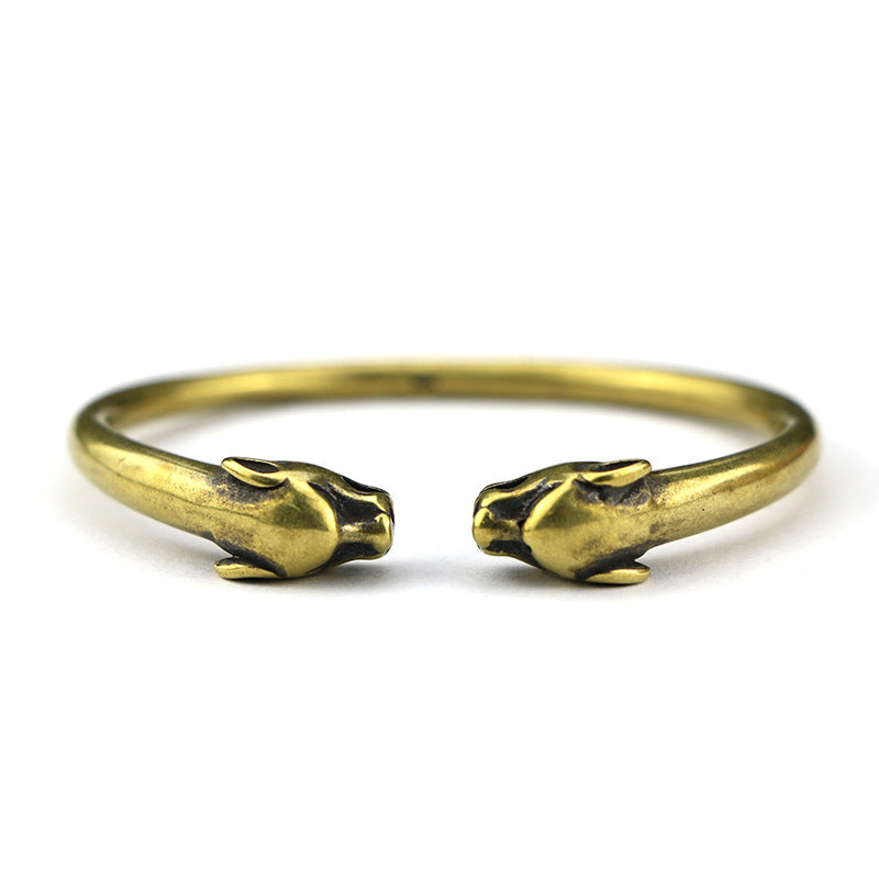 Bracelet en laiton punk Leopard pour hommes