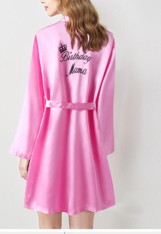 European And American Nightgown Pajamas Ice Silk Broderie Lettre Dentelle Peignoir Servir à domicile