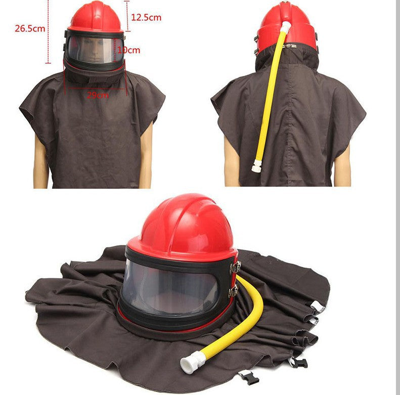 Casque de sablage à source d'oxygène