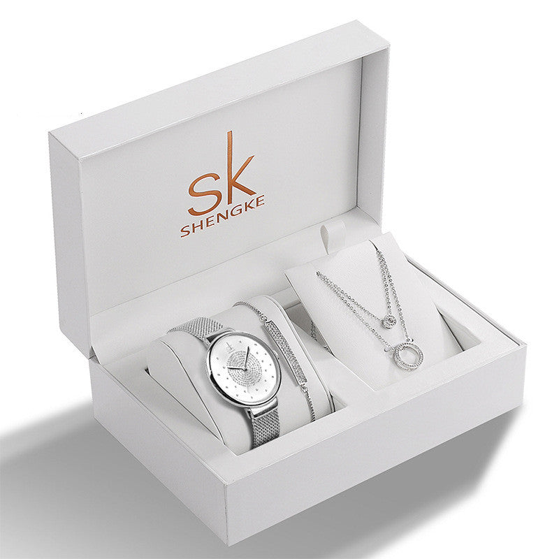 Ladies Set Strass Bijoux Bracelet Collier Montre Memorial
