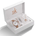 Ladies Set Strass Bijoux Bracelet Collier Montre Memorial