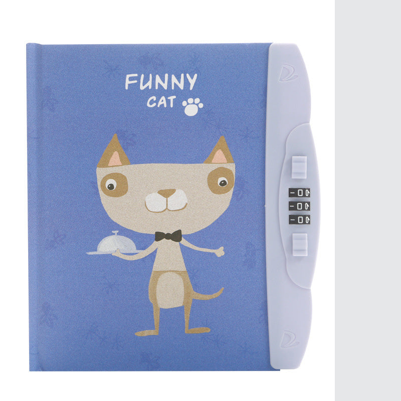 Livre de code pour enfants avec carnet de notes de verrouillage Cartoon Student Cartoon Book Version coréenne Petit Et