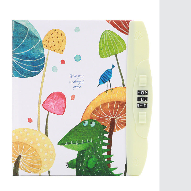 Livre de code pour enfants avec carnet de notes de verrouillage Cartoon Student Cartoon Book Version coréenne Petit Et
