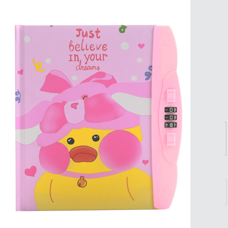Livre de code pour enfants avec carnet de notes de verrouillage Cartoon Student Cartoon Book Version coréenne Petit Et