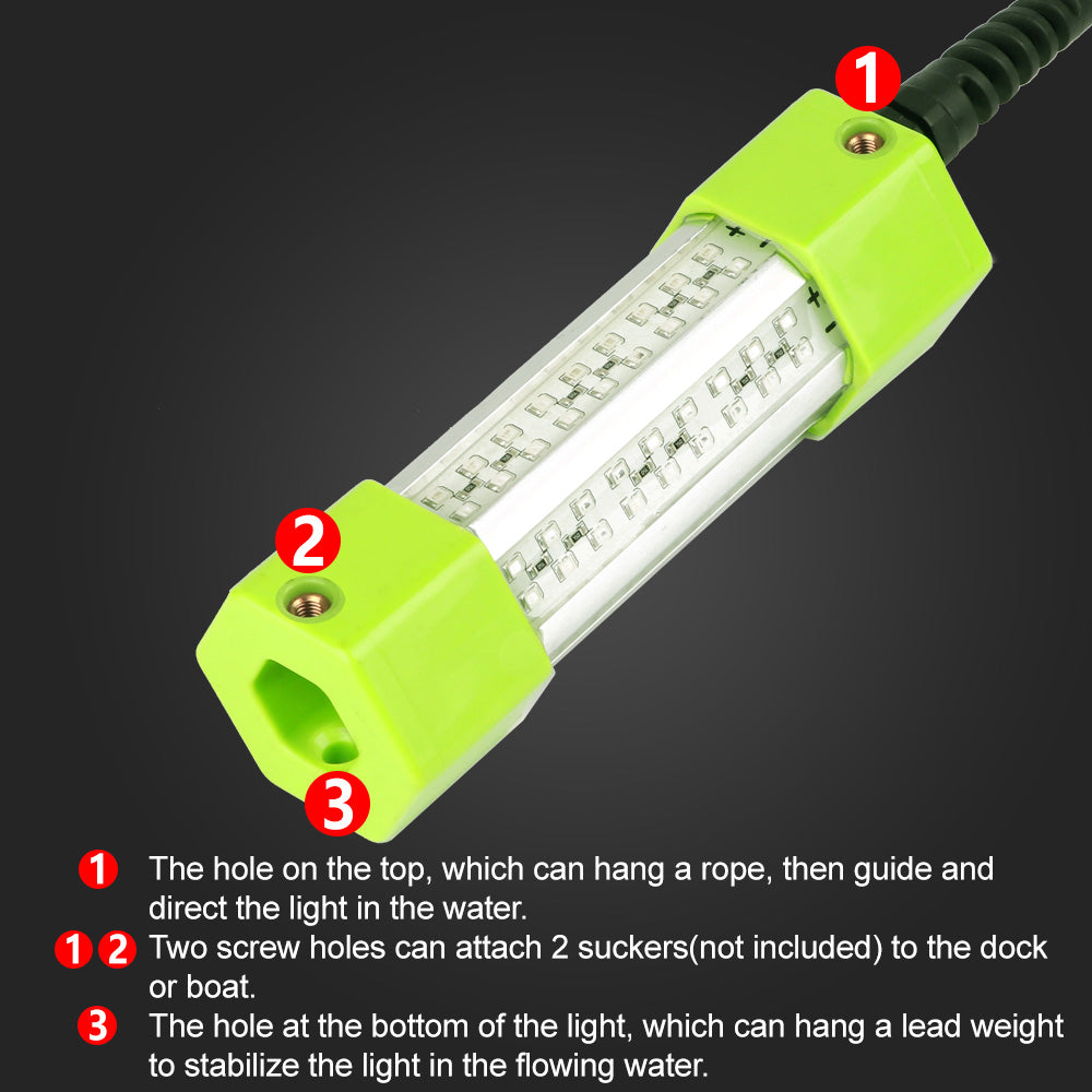 12V Lure de poisson sous-marine léger 100 Watt Jaune vert set Fish Fish Fish Fishing léger Raft F