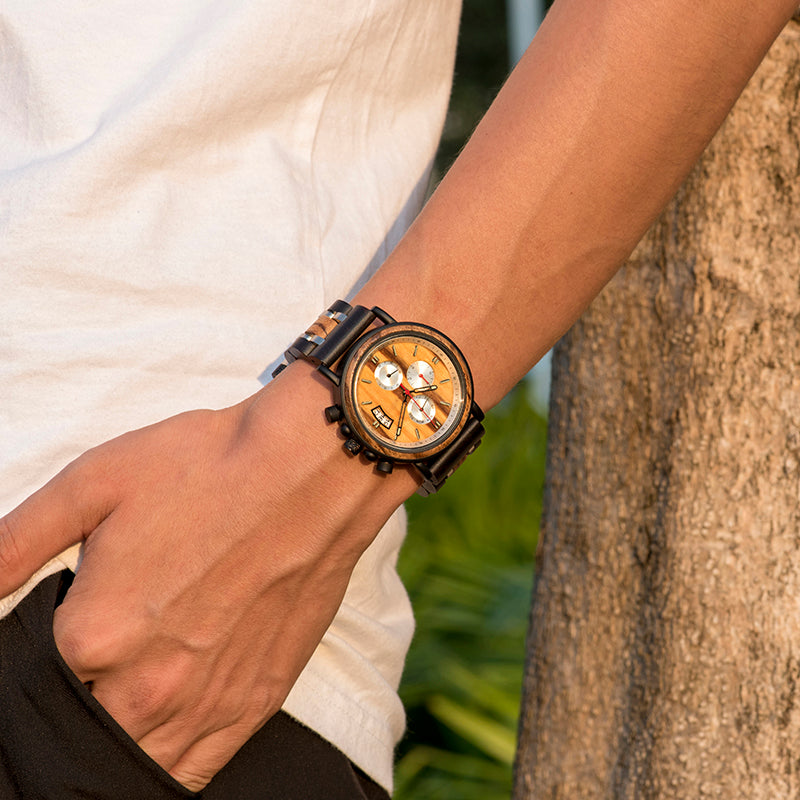 Montre Quartz à l'épreuve de l'eau, fabriquée à la main pour hommes