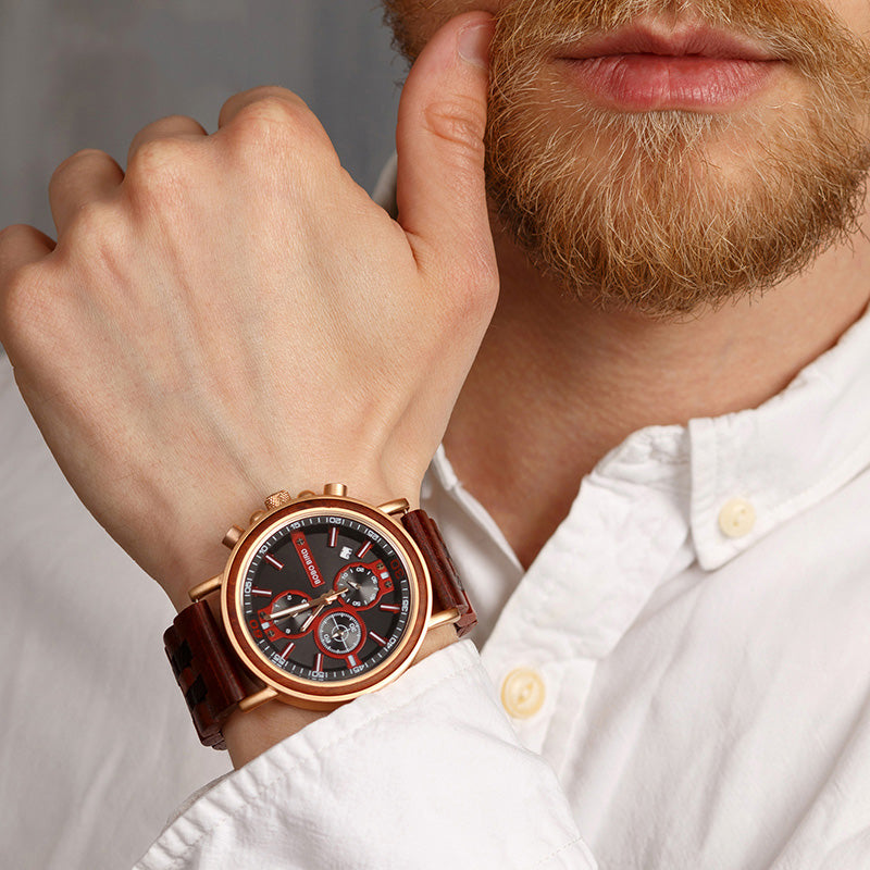 Montre Quartz à l'épreuve de l'eau, fabriquée à la main pour hommes