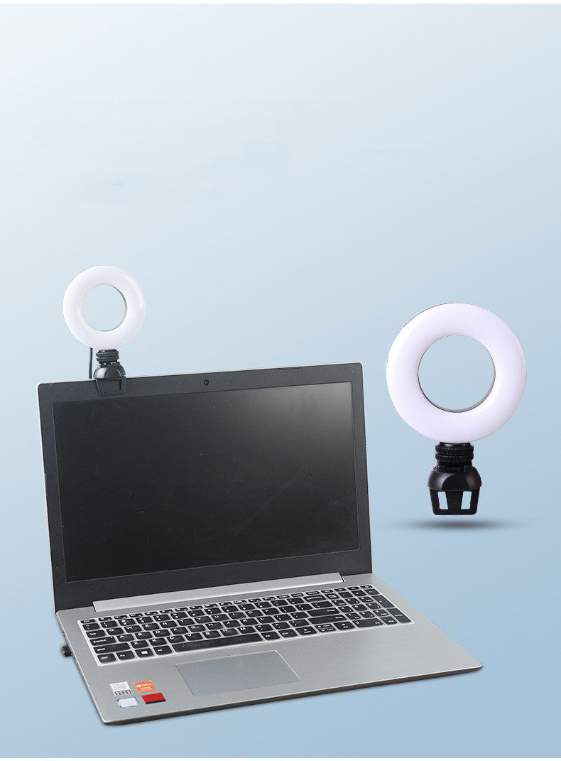 Vidéo Conférence 4 pouces Fill Light Computer Live Photography Light LED Selfie Light USB Po