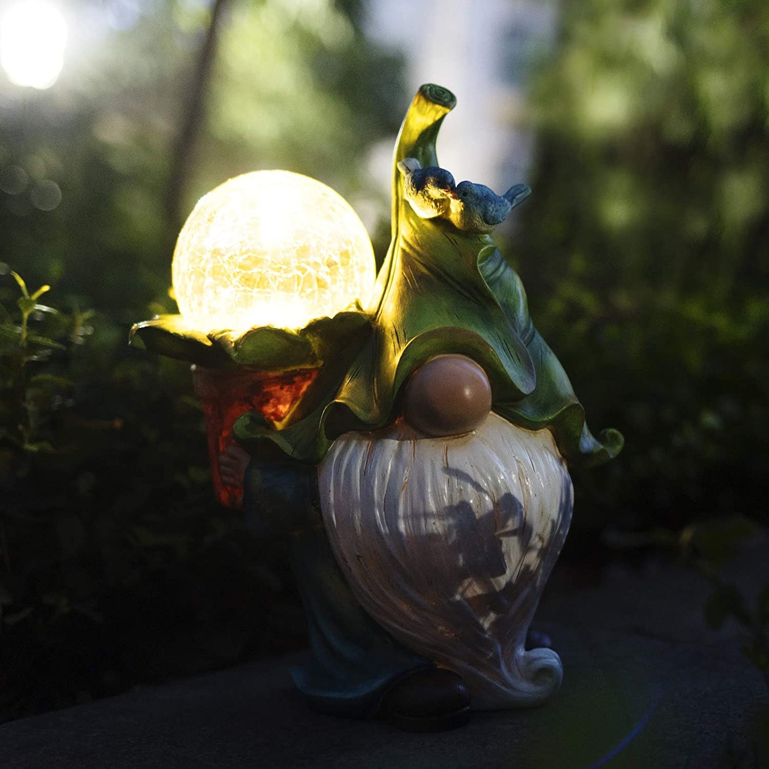 Méditation Nains Statue American Country Solaire Lumineux Nains Fées Ornements Jardin pelouse