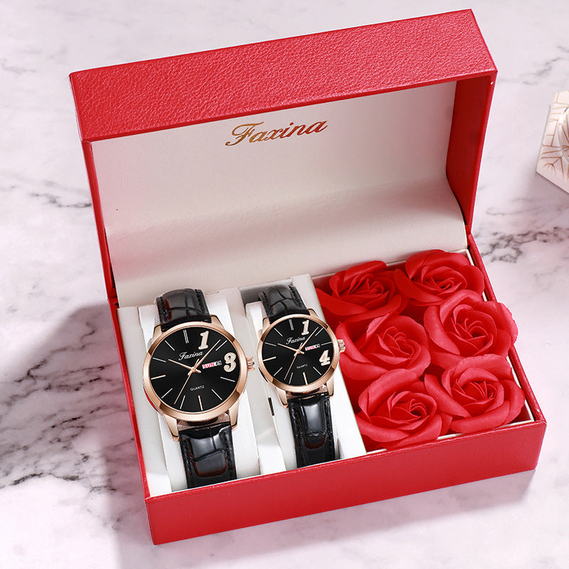 Fasina modèles de couple pour la vie 1314 simple montre féminine homme Saint Valentin jeu de montre cadeau
