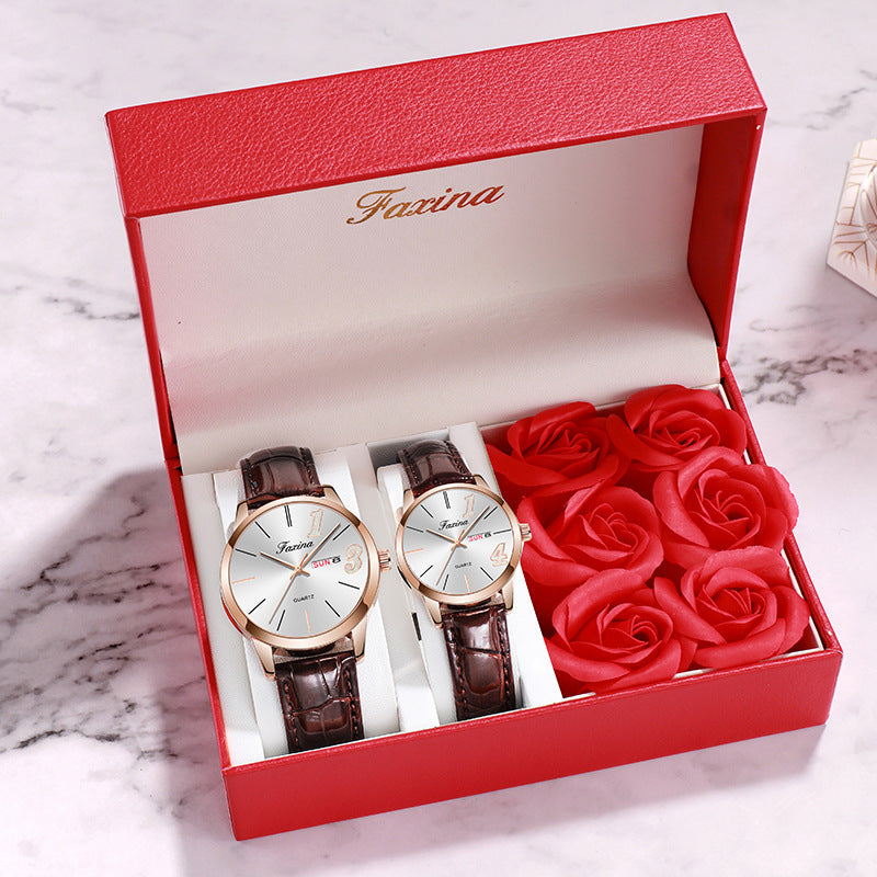 Fasina modèles de couple pour la vie 1314 simple montre féminine homme Saint Valentin jeu de montre cadeau