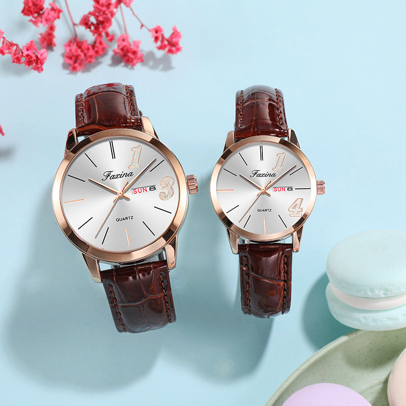 Fasina modèles de couple pour la vie 1314 simple montre féminine homme Saint Valentin jeu de montre cadeau