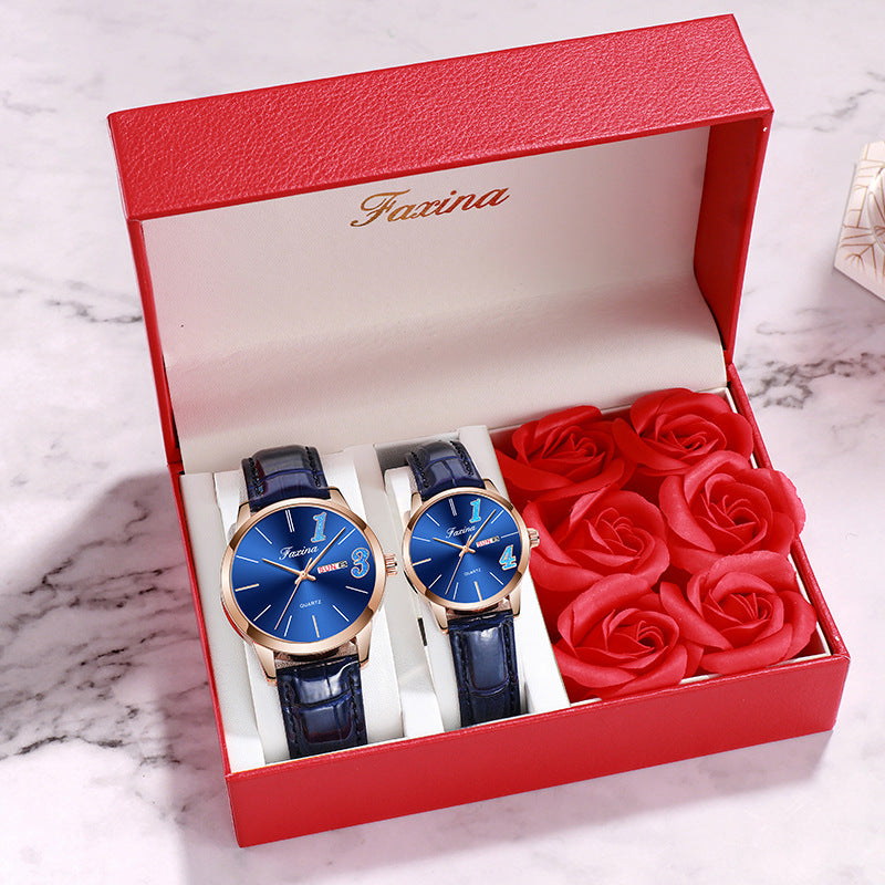 Fasina modèles de couple pour la vie 1314 simple montre féminine homme Saint Valentin jeu de montre cadeau