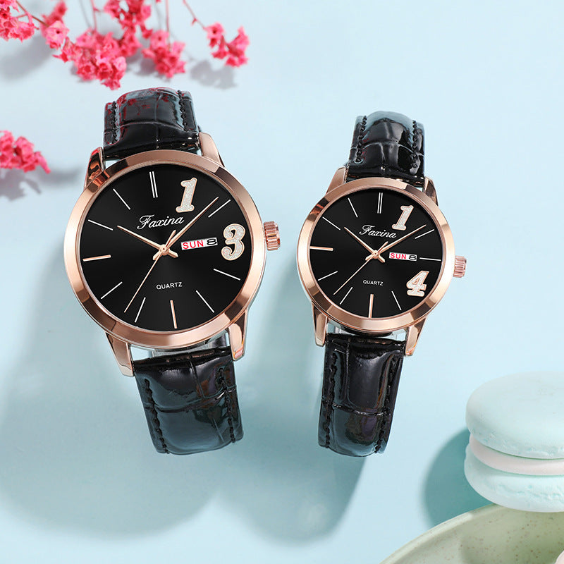 Fasina modèles de couple pour la vie 1314 simple montre féminine homme Saint Valentin jeu de montre cadeau