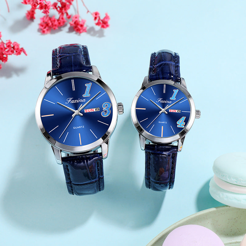 Fasina modèles de couple pour la vie 1314 simple montre féminine homme Saint Valentin jeu de montre cadeau