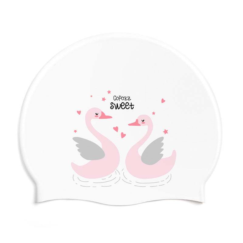 Silicone Confortable Tête sans tête Garçons et filles Natation Cap Protection oreille Long cheveux Wa