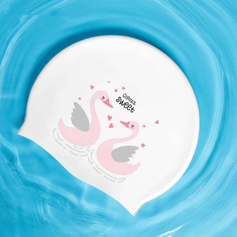 Silicone Confortable Tête sans tête Garçons et filles Natation Cap Protection oreille Long cheveux Wa