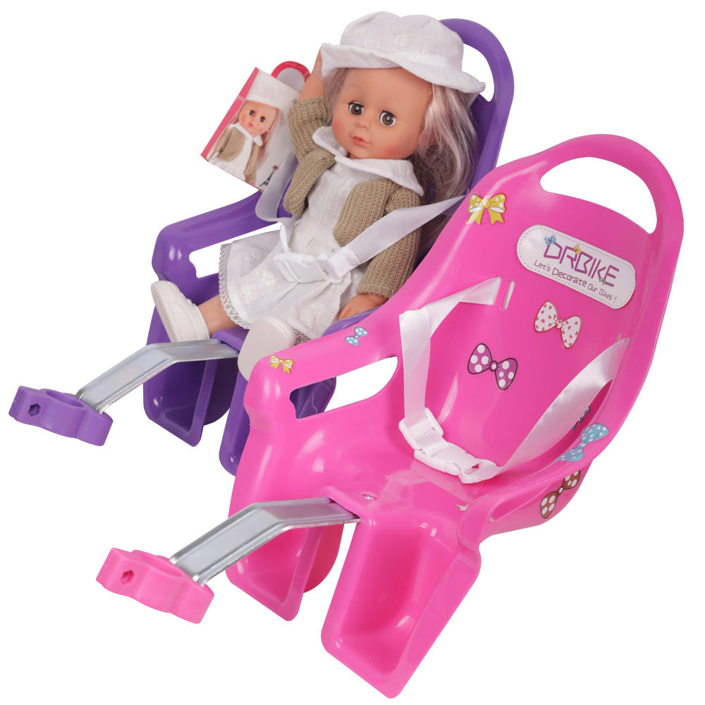 Seau de poupée de vélo pour enfants fille Barbie Doll Siège bébé Transport Décoration Selle Envoyer