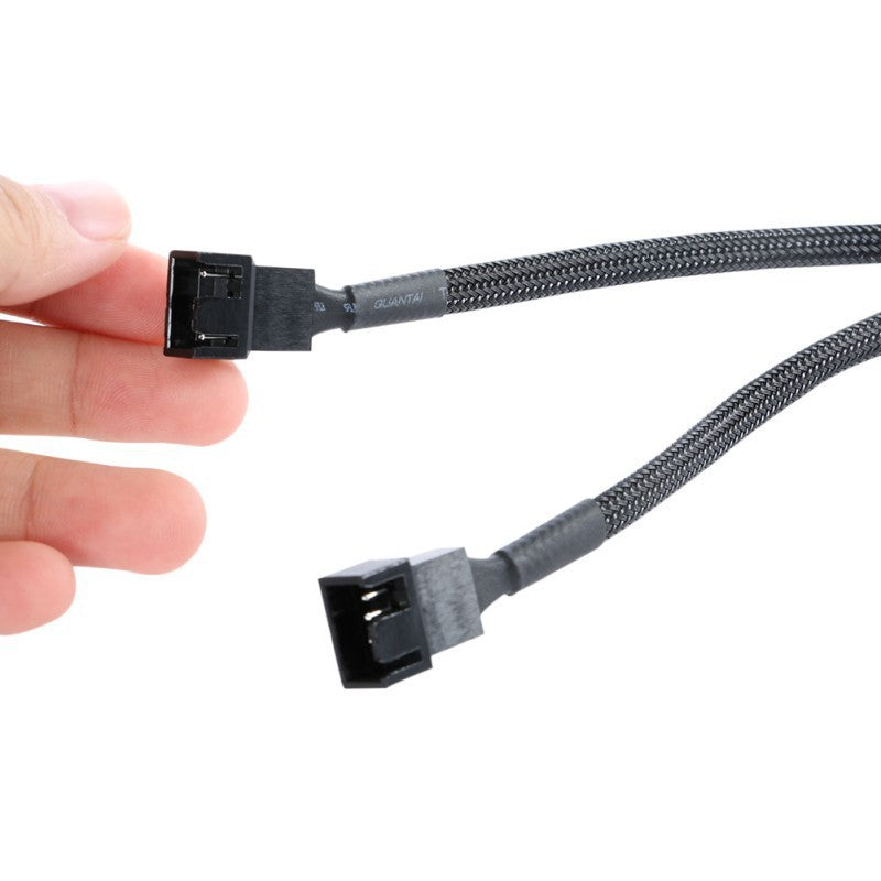 4-Pin Motherboard Temperature-Controlled Cooling Fan with Mesh and CPU Adapter Cable