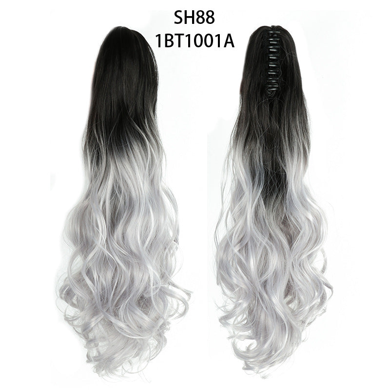 Extensions de cheveux Clip-On Ombre Poneytail Claw Synthétique-Hair Wavy Soowee