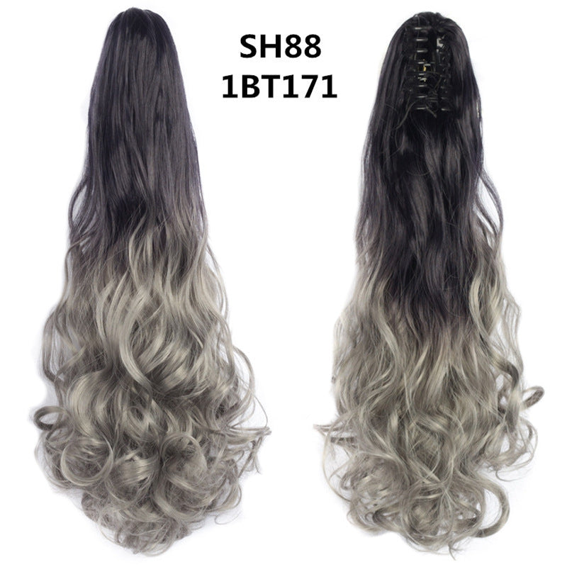 Extensions de cheveux Clip-On Ombre Poneytail Claw Synthétique-Hair Wavy Soowee