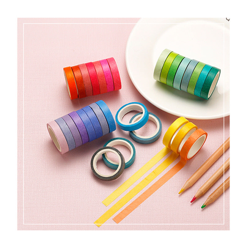 Bande de papier couleur Largeur 8Mm Sticker décoratif 60 Couleur Rainbow Set
