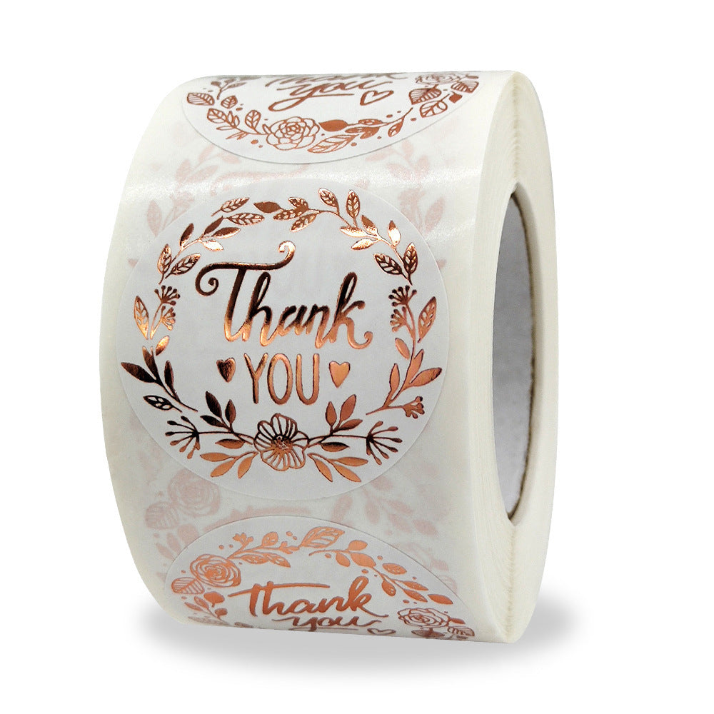 Gold Foil White Paper Sticker for Business Packaging