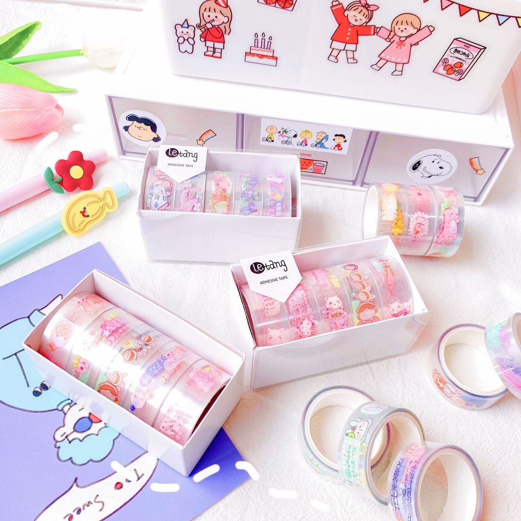 Compte de main créatif et bande de papier Cartoon Esthétique College Style Diy