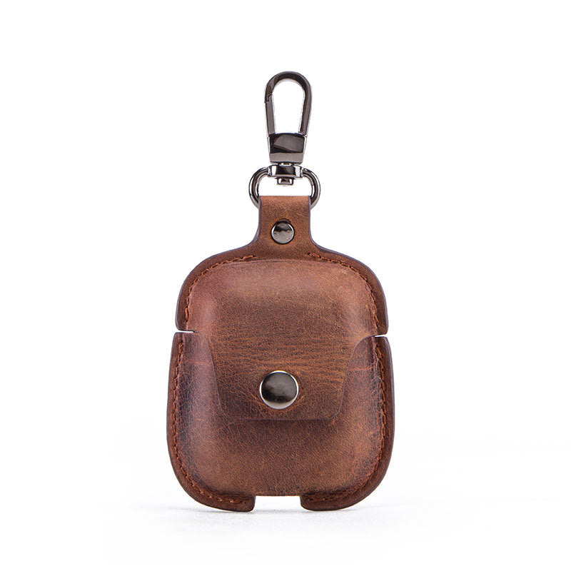 Boîtier en cuir porte-clés Portable Earphone