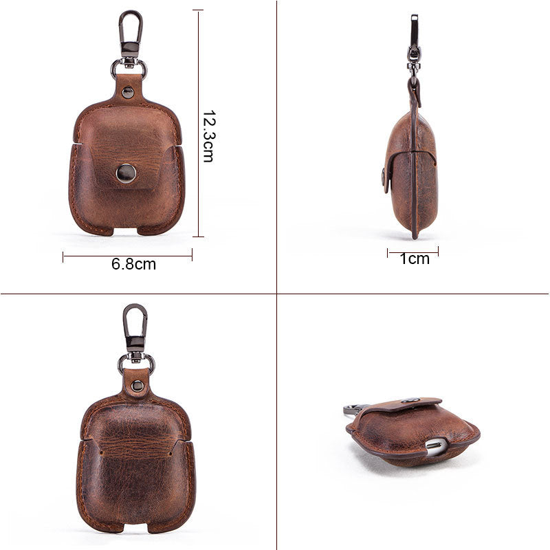 Boîtier en cuir porte-clés Portable Earphone