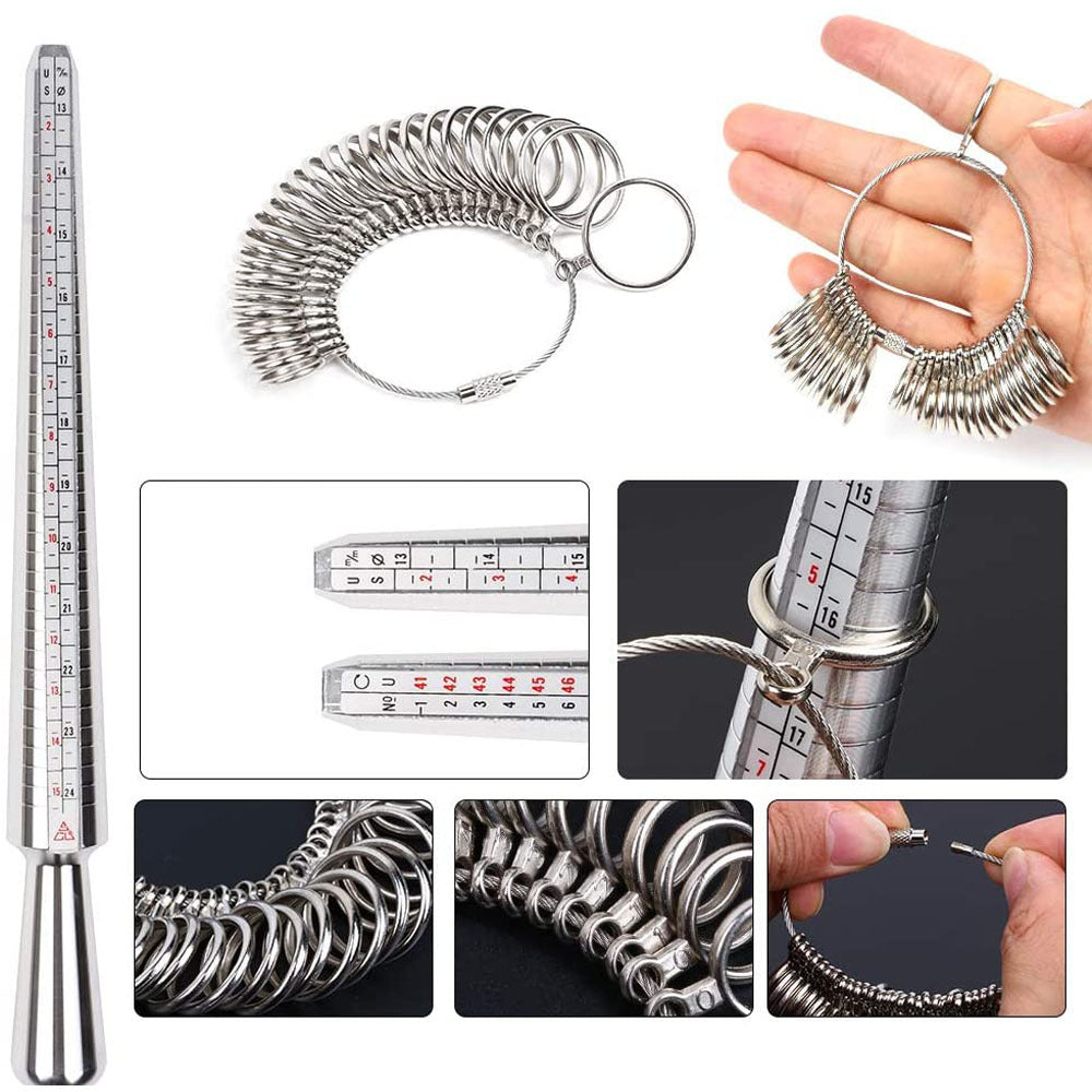 Ensemble de 11 pièces d'outils de bijoux Ring Ruler