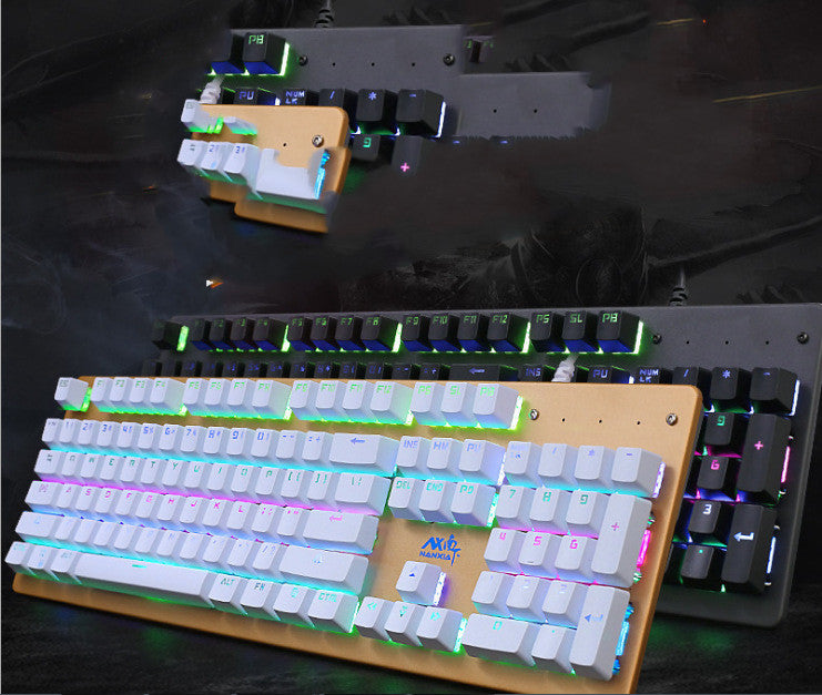 Internet Café métal rétroéclairé manger poulet Usb jeu vert Axis Membrane mécanique clavier