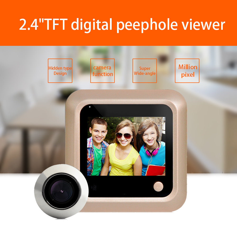 Hidden Smart Electronic Peephole Wired Anti-theft Door Video Mirror