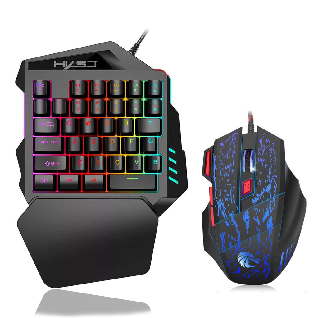 Colorful Compact One-Handed Gaming Keyboard