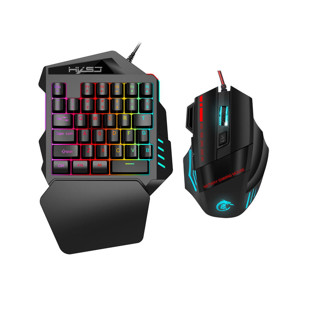 Colorful Compact One-Handed Gaming Keyboard