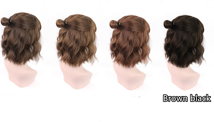 Net rouge complet coiffure style maïs Perm cheveux bouclés court