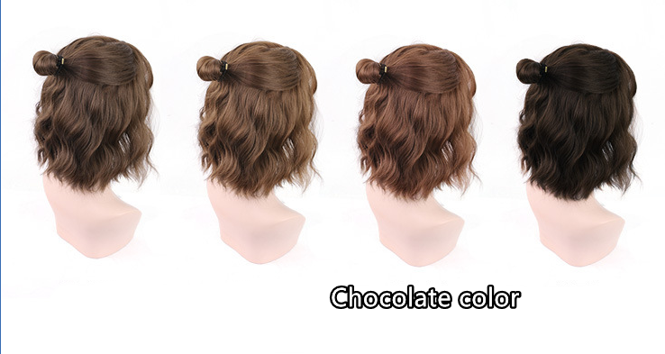 Net rouge complet coiffure style maïs Perm cheveux bouclés court