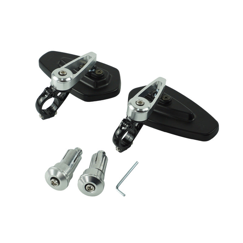 1 paire 22mm universel moto en aluminium arrière Vue de la barre de poignée noire côté arrière vue Mir