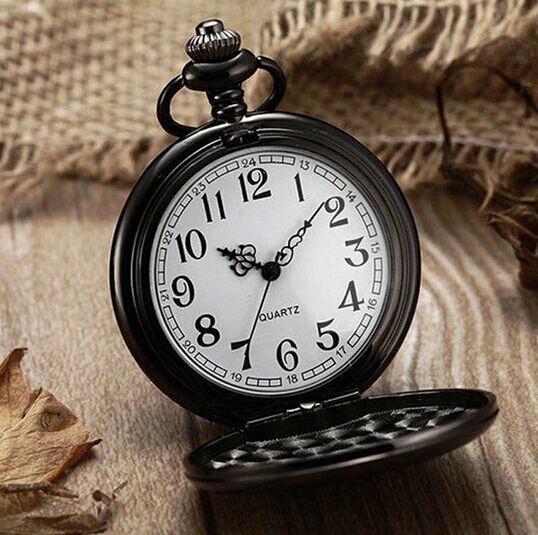 Montre de poche en quartz léger rétro double-côté