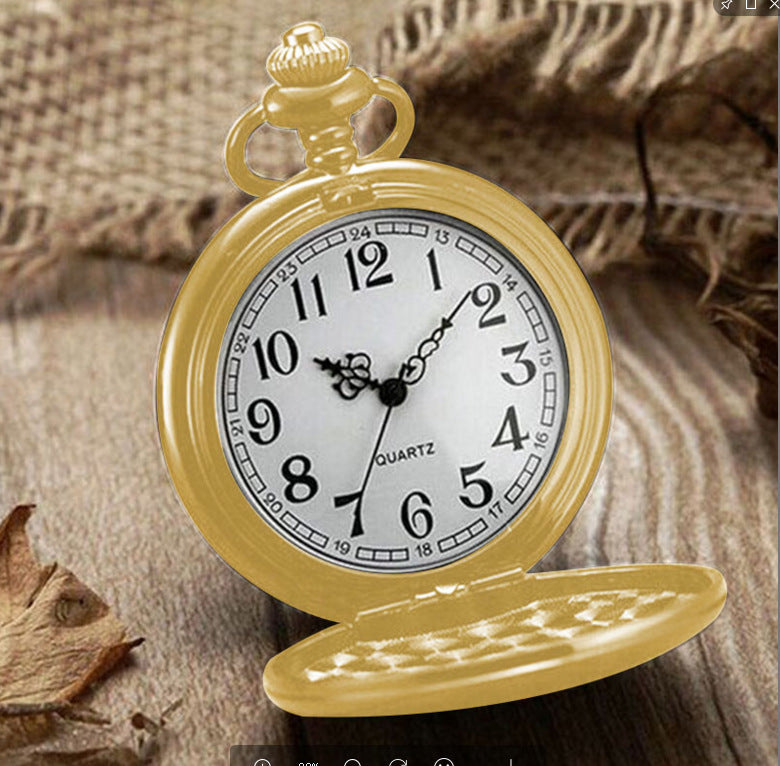 Montre de poche en quartz léger rétro double-côté