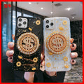 3D Diamond Dollar Turnplate Case Téléphone Designer de luxe