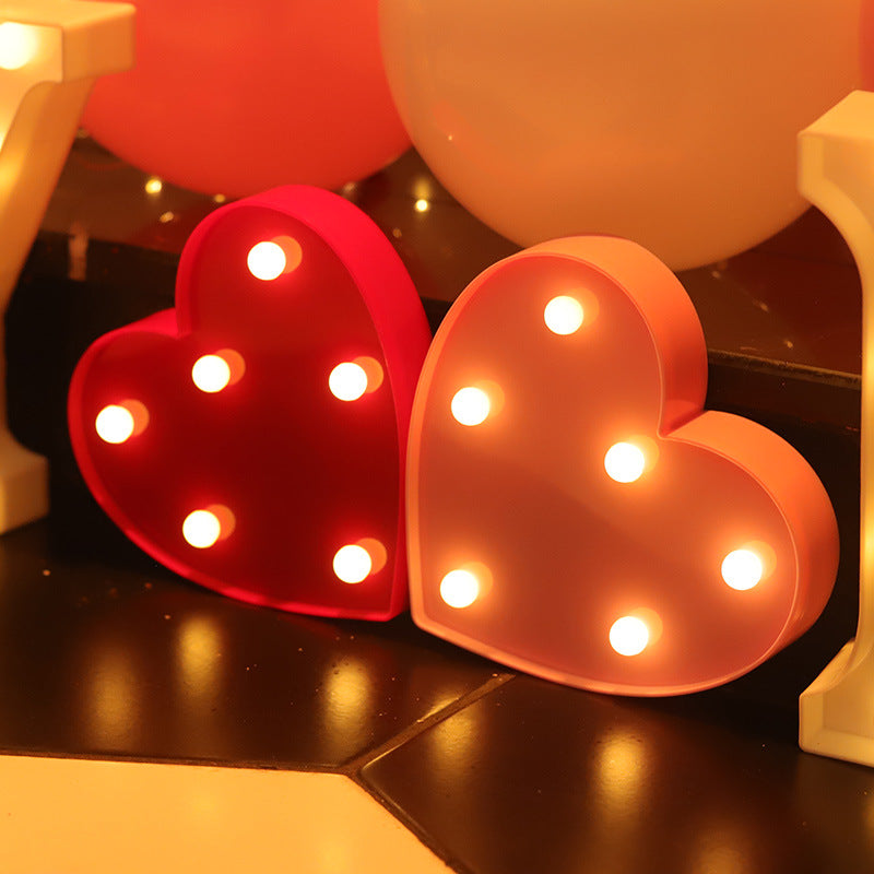 Lumineux LED Letter Number Night Light Anglais Alphabet Number Batterie Lampe Romantique Weddi