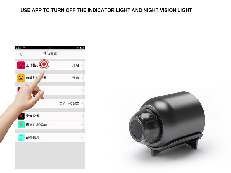 1080P Hd Night Vision Petit moniteur sans fil Wifi Caméra de surveillance à distance Home Network
