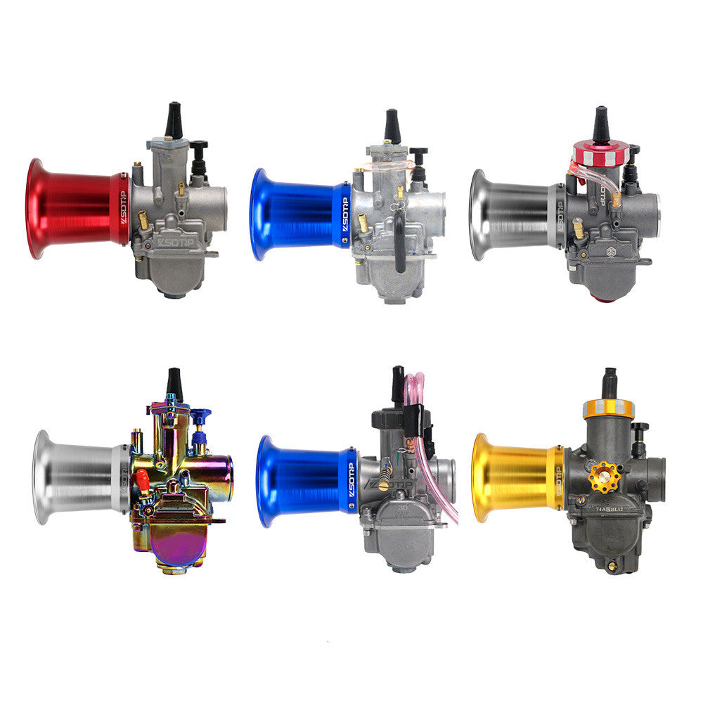 Moto KOSO PWK28 34mm PE Filtre à air carburateur Long Horn Entrée d'air 50 55mm coupe à vent